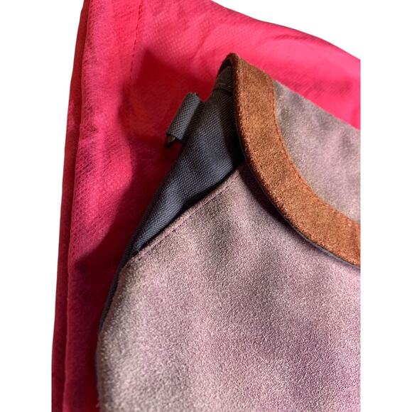 Anna Kaszer Paris Suede Handbag Clutch Purple Color Block Defects - Picture 3 of 11